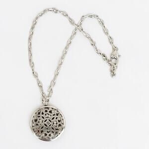 Brighton Serendipity Retired Round Scroll Medallion Pendant Necklace 16-18 Inch